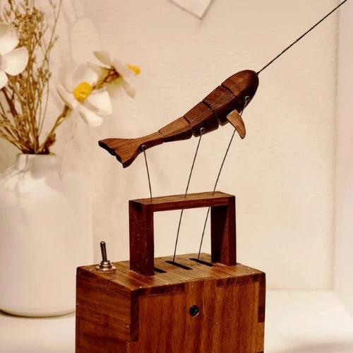 Roaming Narwhal Wooden Ornament – Handmade Desk Decor