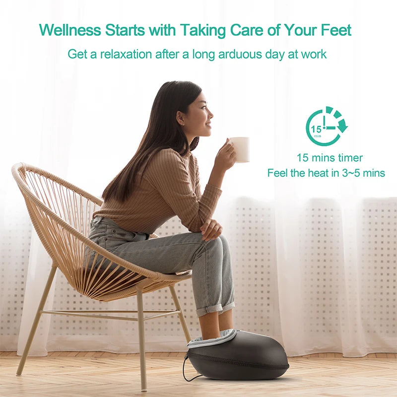 Shiatsu Foot Massager with Heat – Deep Kneading Electric Foot Massager