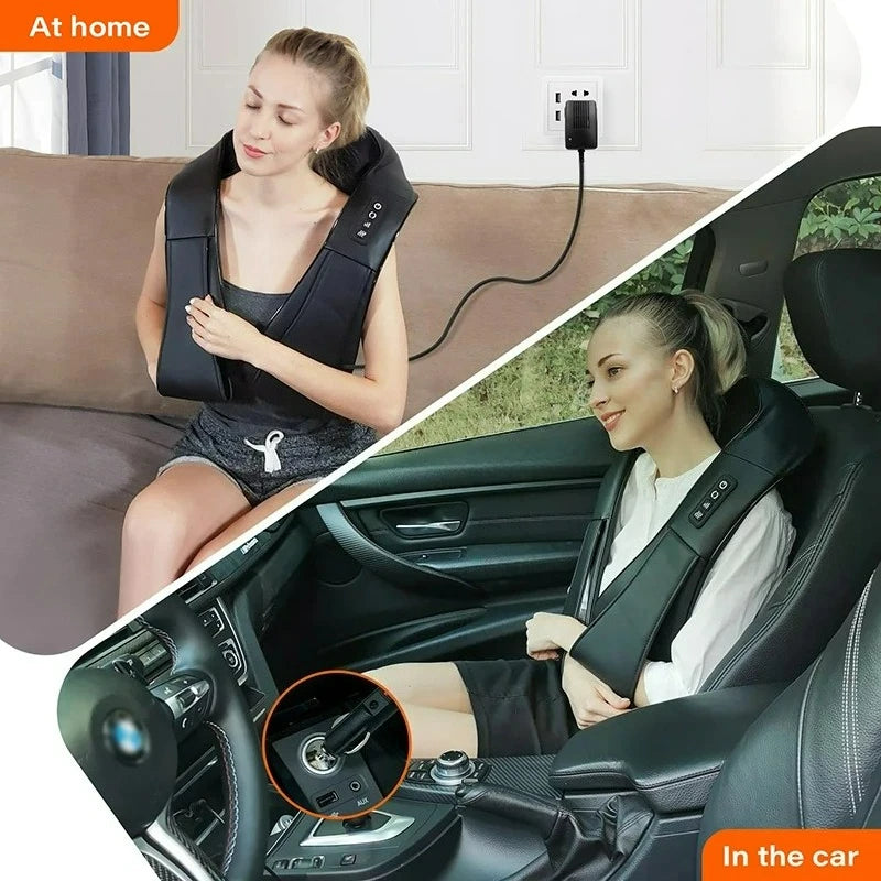 Shiatsu Neck and Shoulder Massager with Heat – Deep Tissue Massage Pillow