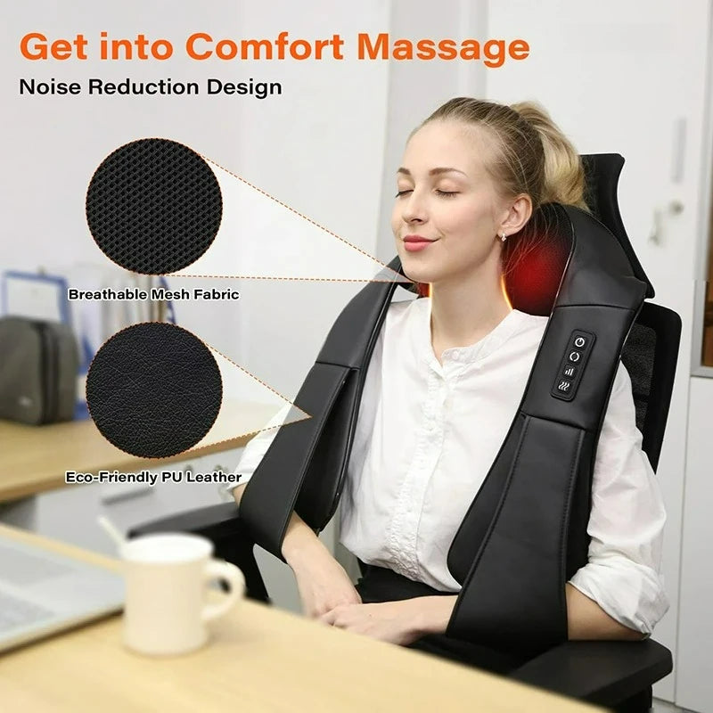 Shiatsu Neck and Shoulder Massager with Heat – Deep Tissue Massage Pillow