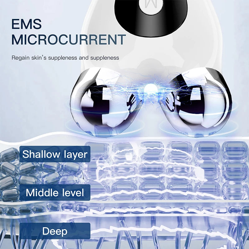 EMS Microcurrent Face Lift Massager – V-Face Roller Skin Tightening Device