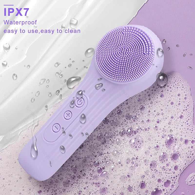 Silicone Facial Cleansing Brush – Waterproof Electric Face Cleanser