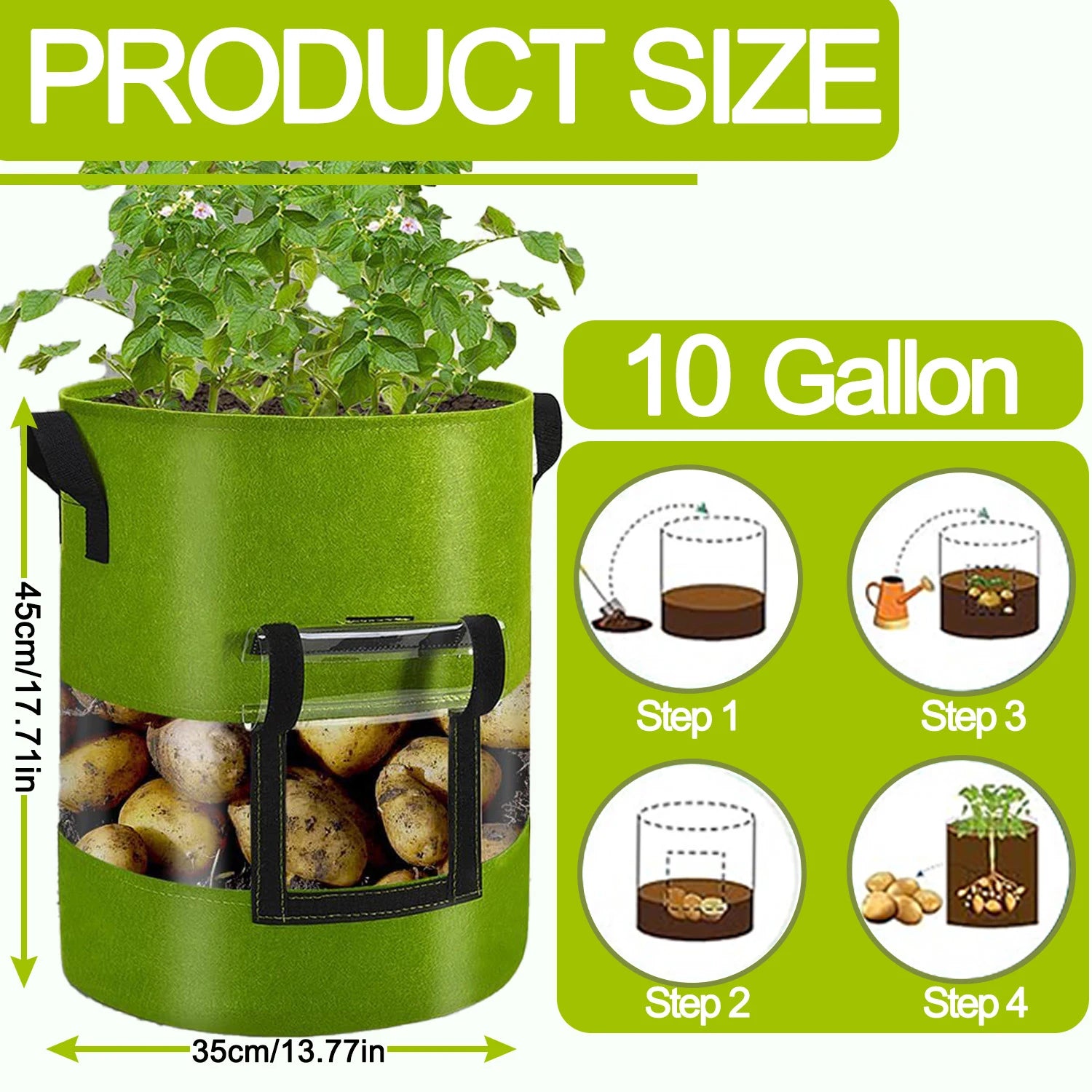 Non-Woven Garden Grow Bags with Handles