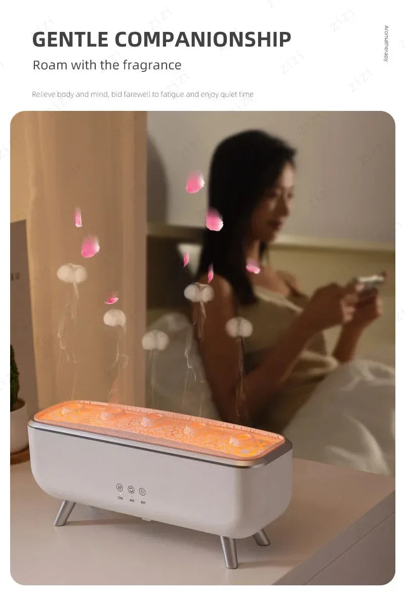 Flame Aroma Diffuser Humidifier – 7-Color LED Essential Oil Diffuser with Remote