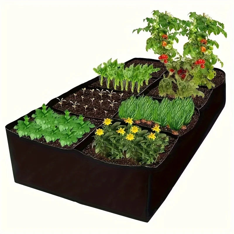 8 Grid Raised Garden Grow Bag Bed (128 Gallon / 484 L)
