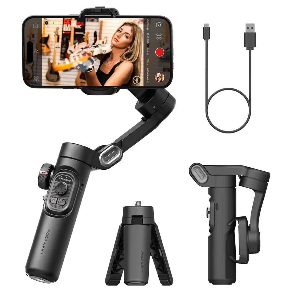 3-Axis Smartphone Gimbal Stabilizer | Foldable Anti-Shake Vlog Gimbal