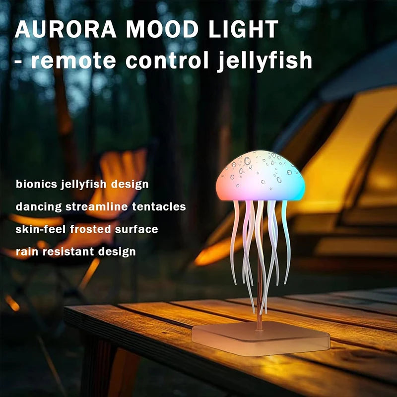 LED Jellyfish Lamp – RGB Gradient Night Light with Remote Control