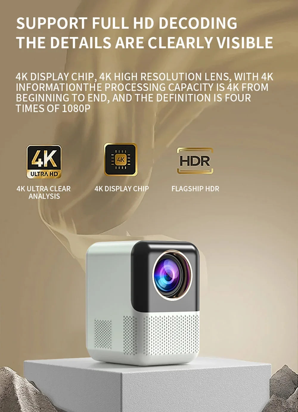 Smart Mini Projector 1080P | Android 11 WiFi Bluetooth Home Cinema