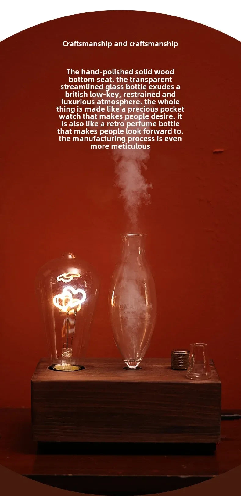 Solid Wood Glass Aroma Diffuser
