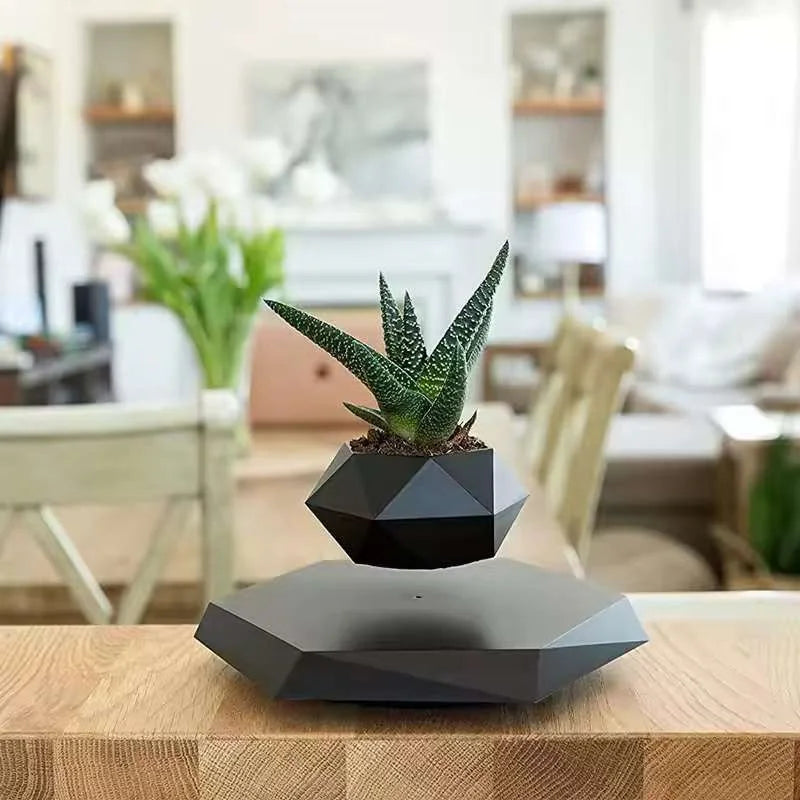 Magnetic Levitating Bonsai Pot – Floating Plant Holder with 360° Rotation