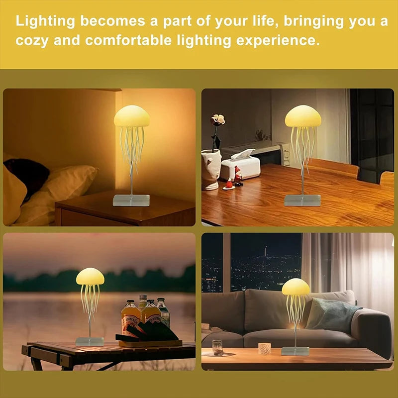 LED Jellyfish Lamp – RGB Gradient Night Light with Remote Control