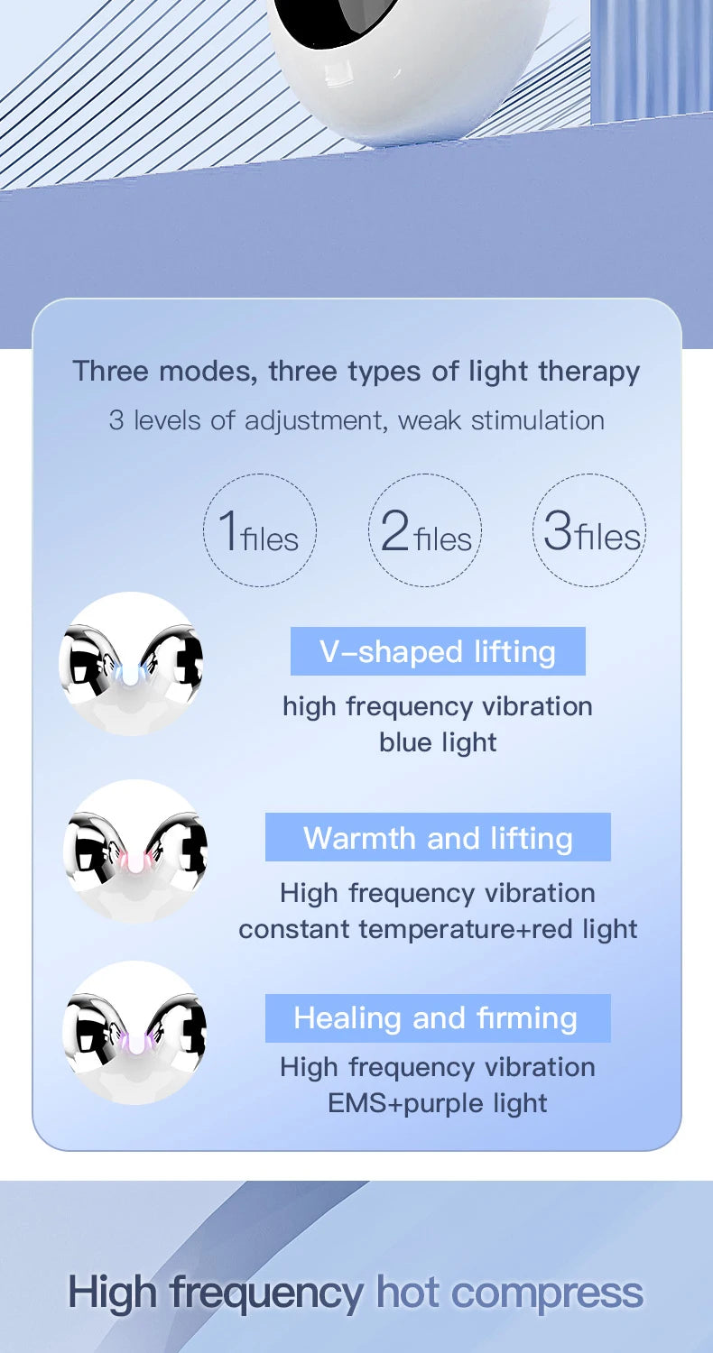 EMS Microcurrent Face Lift Massager – V-Face Roller Skin Tightening Device