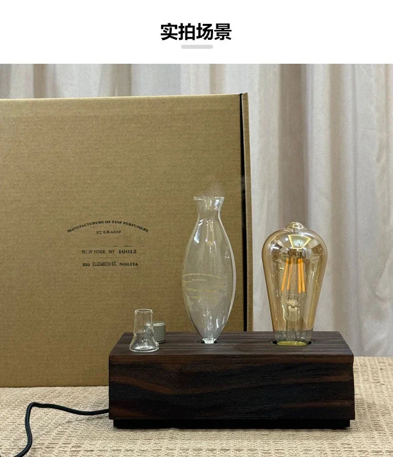 Solid Wood Glass Aroma Diffuser