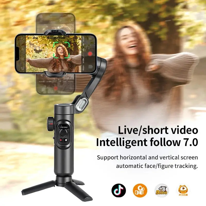3-Axis Smartphone Gimbal Stabilizer | Foldable Anti-Shake Vlog Gimbal