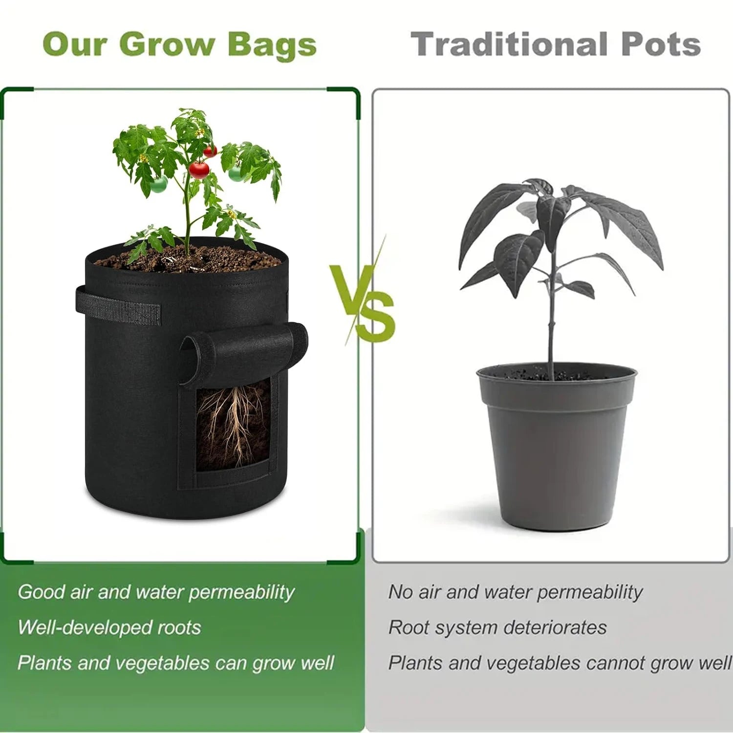Non-Woven Garden Grow Bags with Handles