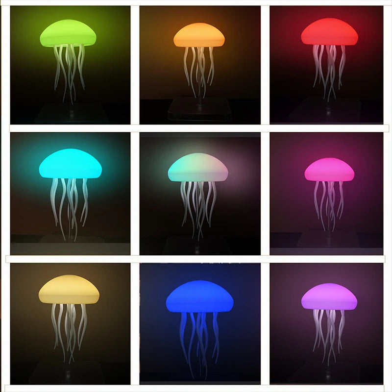 LED Jellyfish Lamp – RGB Gradient Night Light with Remote Control