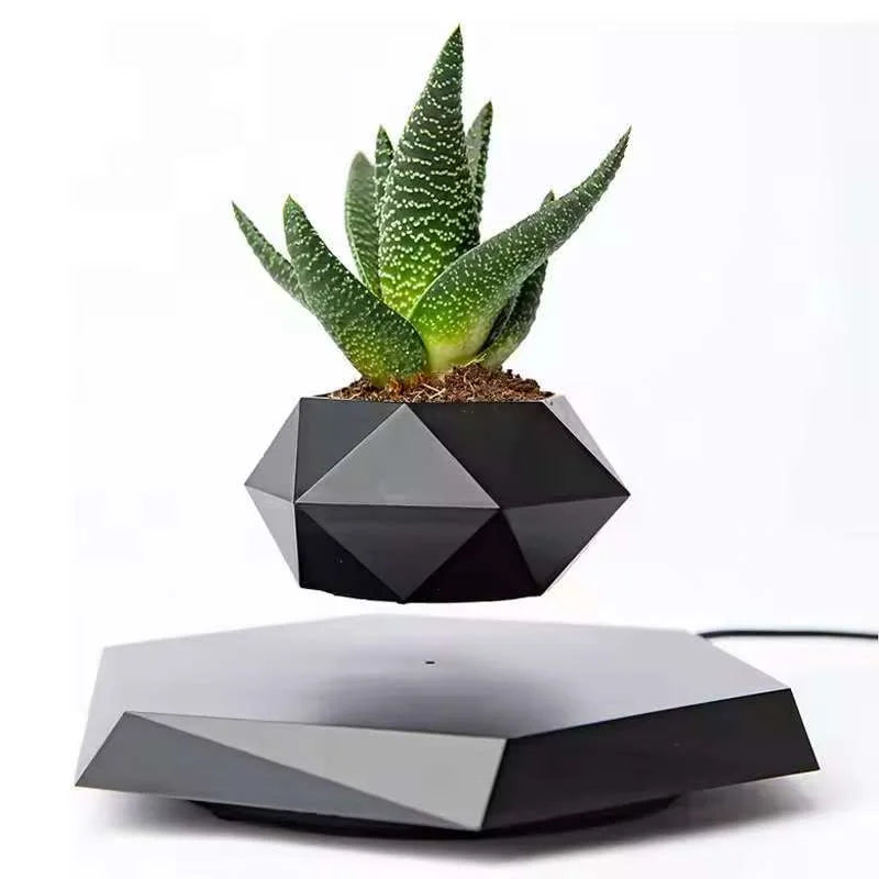 Magnetic Levitating Bonsai Pot – Floating Plant Holder with 360° Rotation