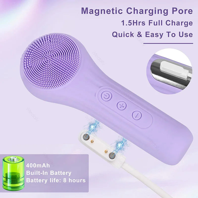 Silicone Facial Cleansing Brush – Waterproof Electric Face Cleanser