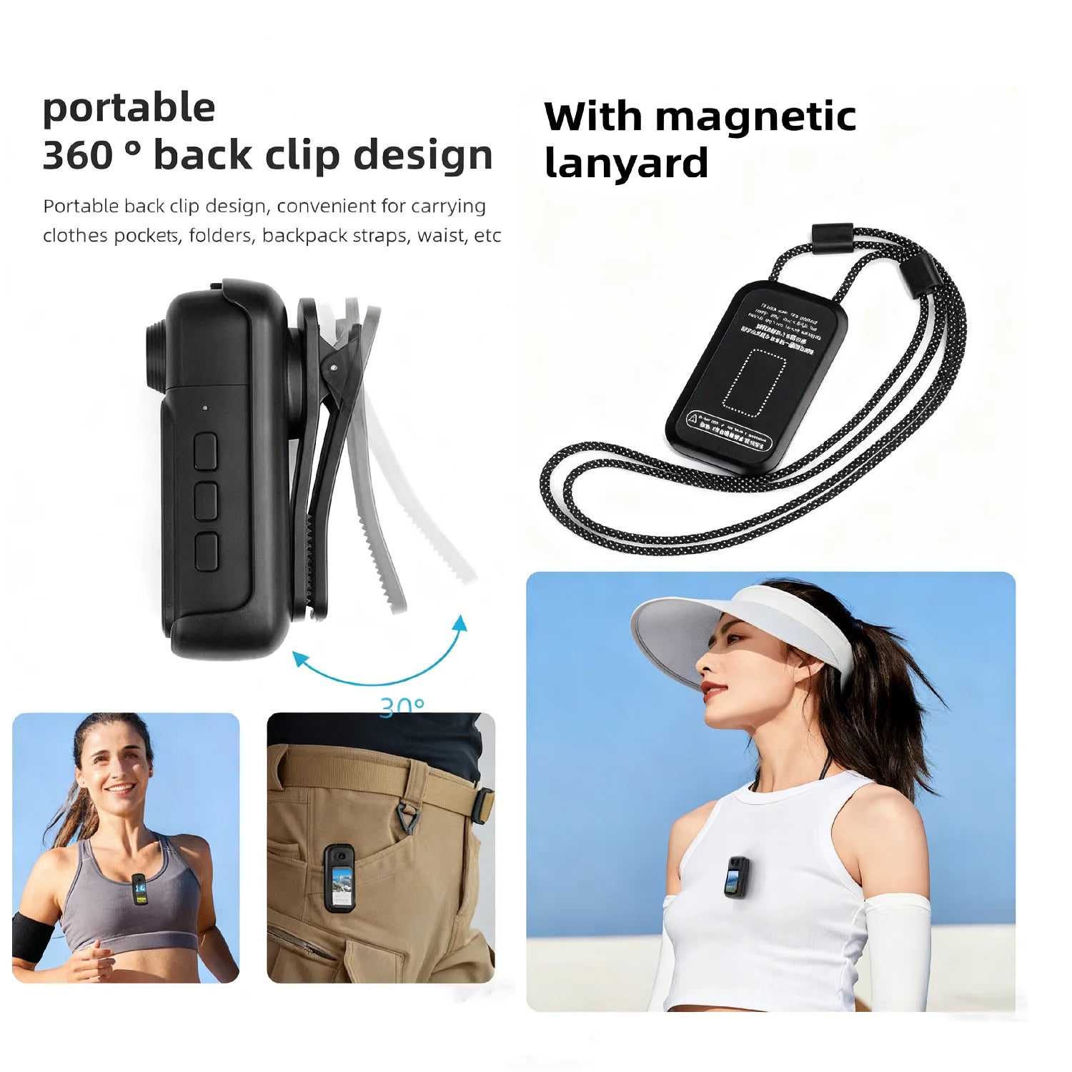 Mini Action Camera 1080P | Magnetic Wearable POV Camera with WiFi